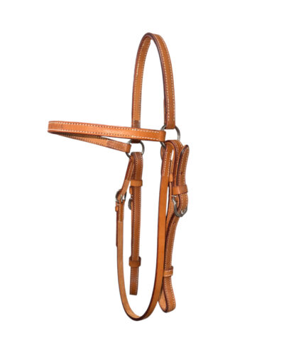 Medium Oil Leather Browband w/ Free Swinging Cheeks