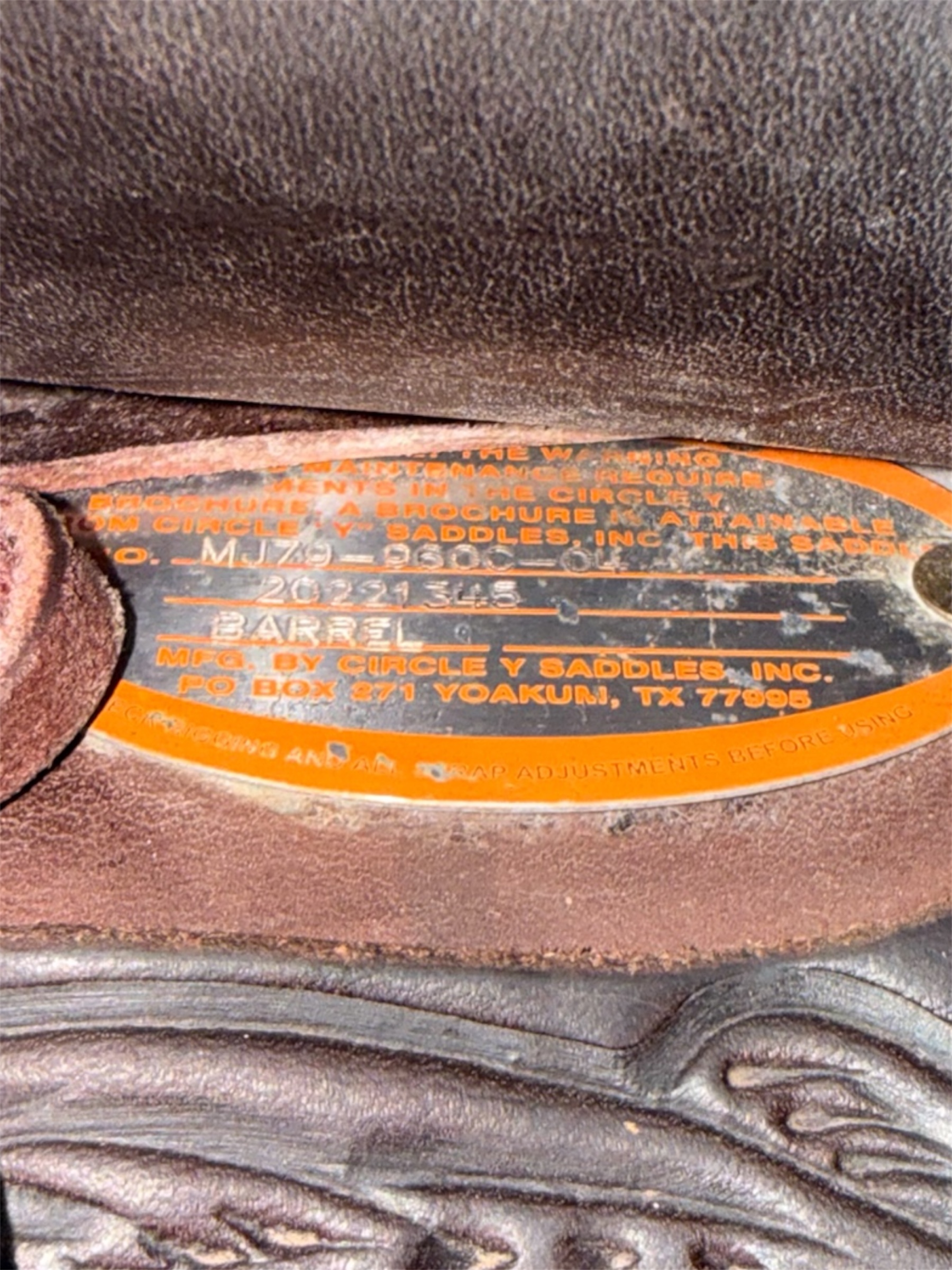 Used 16’’ Circle Y Martha Josey Ultimate Cash Hardseat Barrel Saddle - Image 9