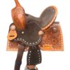 Buckstitched & Floral Tooled Kids Barrel Saddle