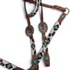 Beaded Cactus & Leopard 1-Ear Headstall and Breastcollar Set