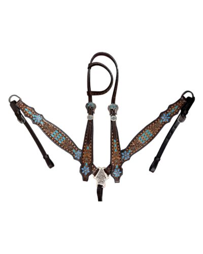 Diamond Bloom 1-Ear Headstall & Breastcollar Set