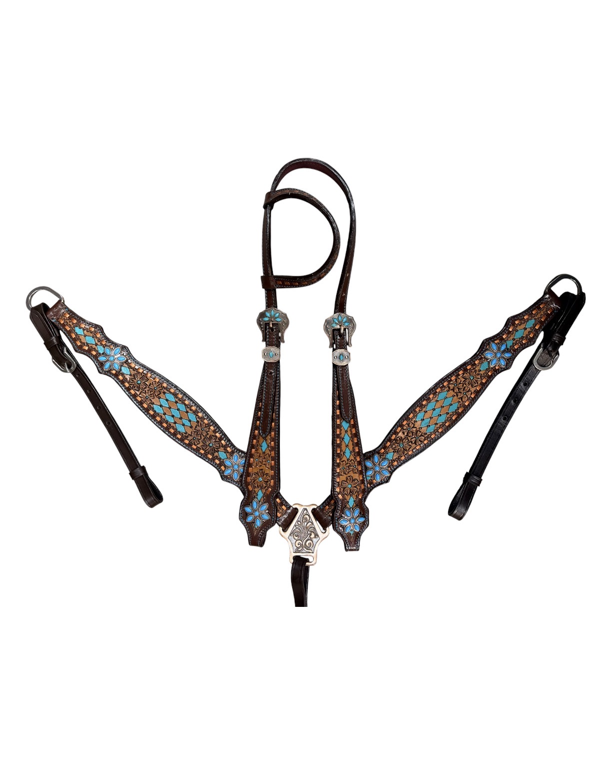 Diamond Bloom 1-Ear Headstall & Breastcollar Set