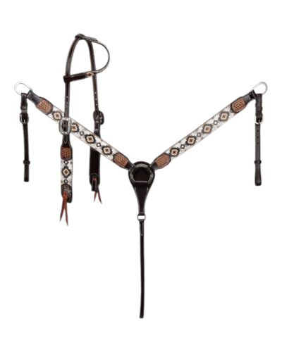 Aztec Sunstone 1-Ear Headstall & Breastcollar Set