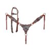 Weathered Steer Gladiator Style 1-Ear Headstall & Breastcollar Set