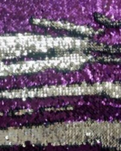 Alternative view of Purple and Silver Sequins Inlay 1-Ear Headstall & Breastcollar Set