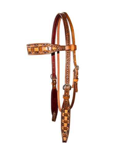 Vintage Checkerboard Browband Headstall