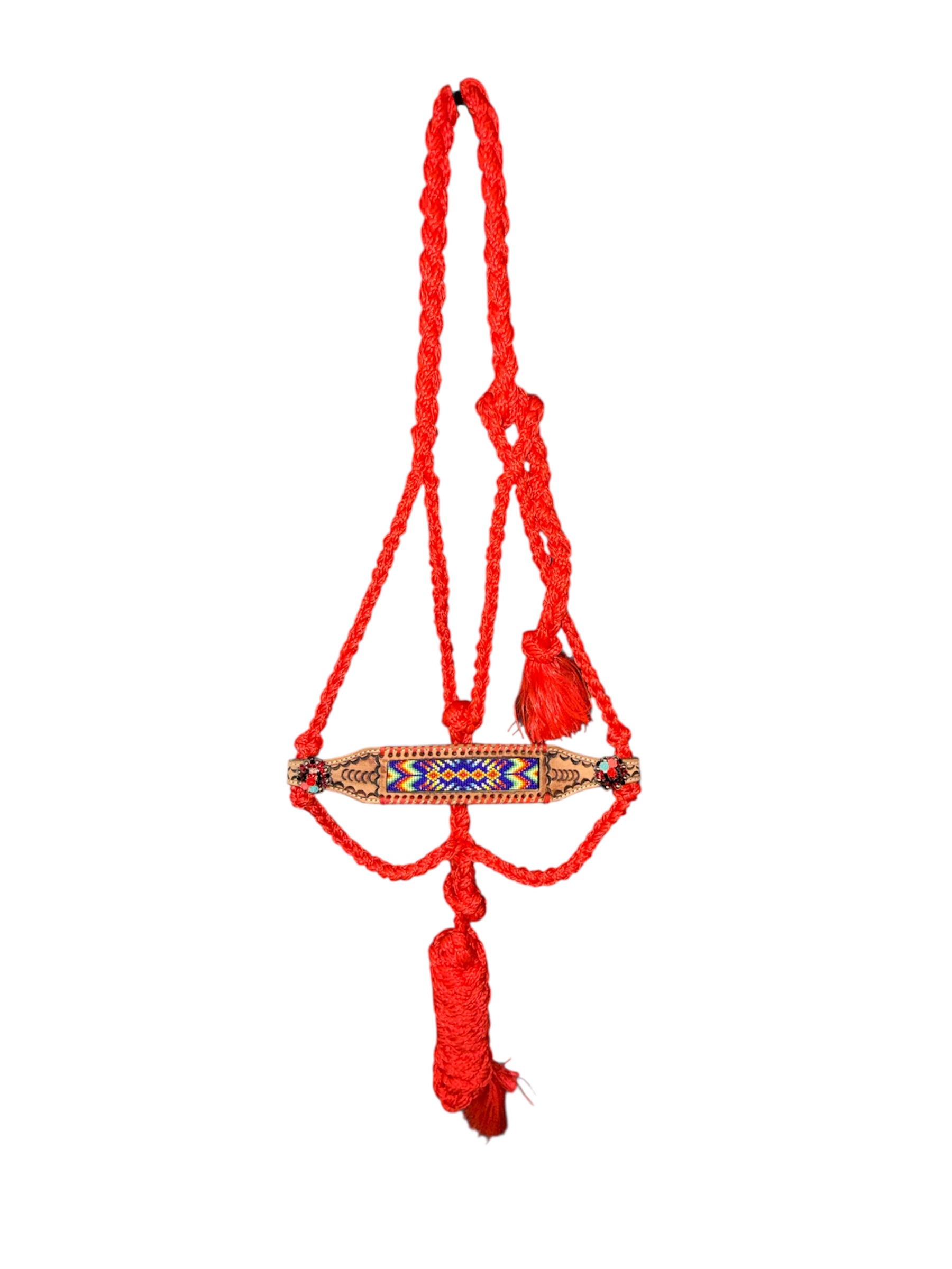 Red Mule Tape Halter w/ Beaded Noseband