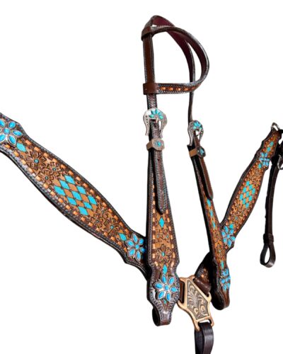 Alternative view of Diamond Bloom 1-Ear Headstall & Breastcollar Set