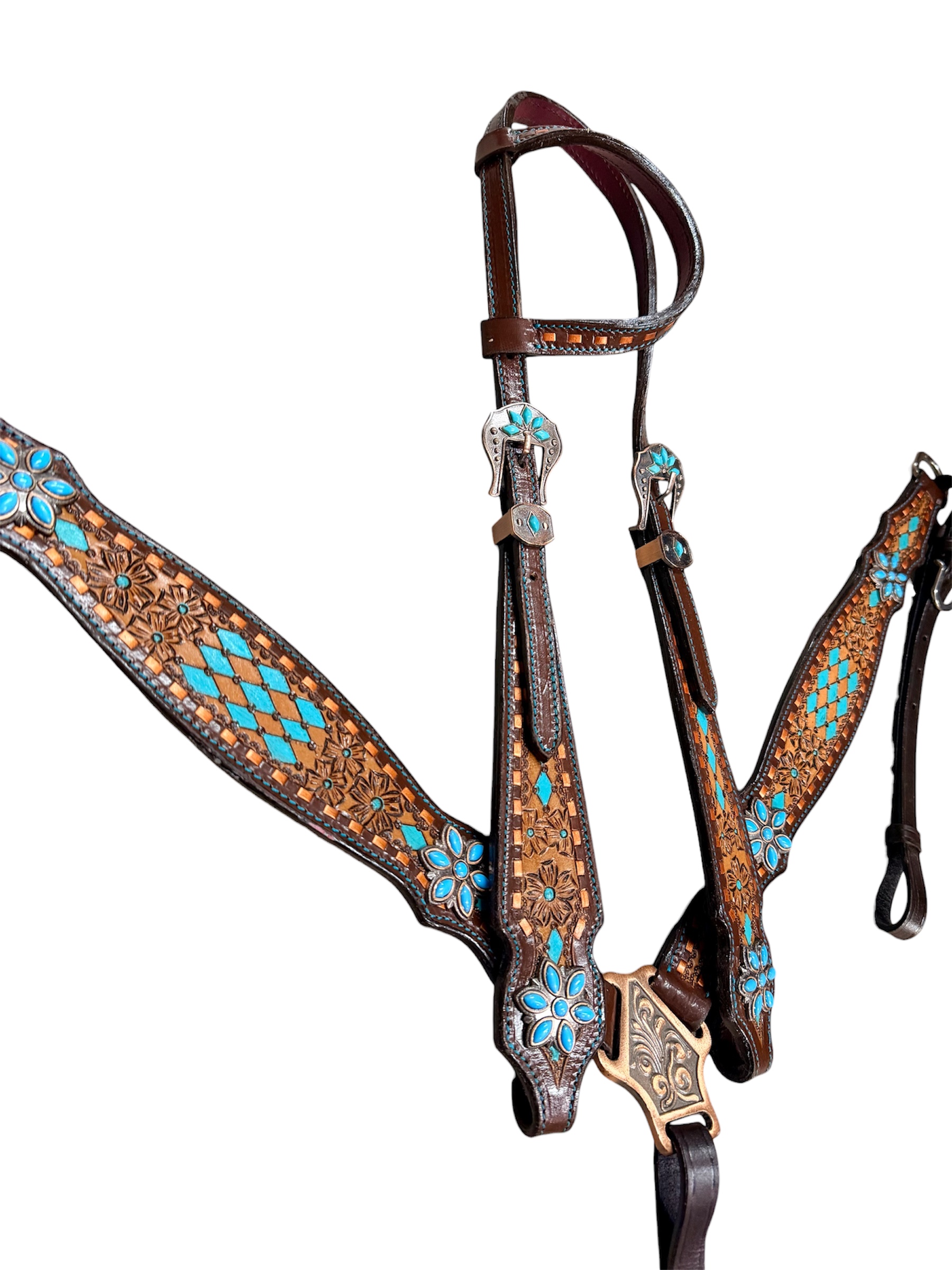 Diamond Bloom 1-Ear Headstall & Breastcollar Set - Image 2