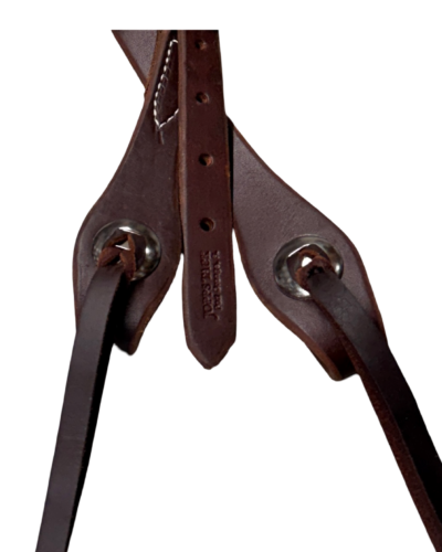 Heavy Oiled One Ear Headstall w/ Spur Shank Buckle - Image 3