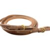 Heavy Oiled Harness Leather Split Reins w/ Brass Buckle Ends
