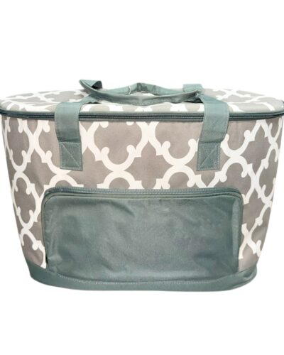 Grey Moroccan Cooler Tote w/ Lid