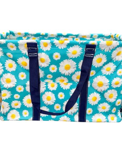 Daisy Mae Collapsible Double Haul-It-All Basket w/ Mesh Pockets & Lid