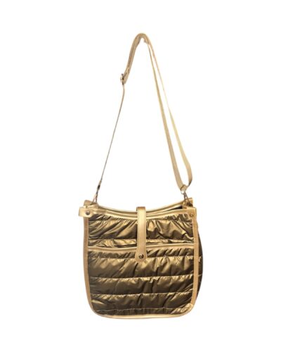 Gold Metallic Puffy Crossbody Purse