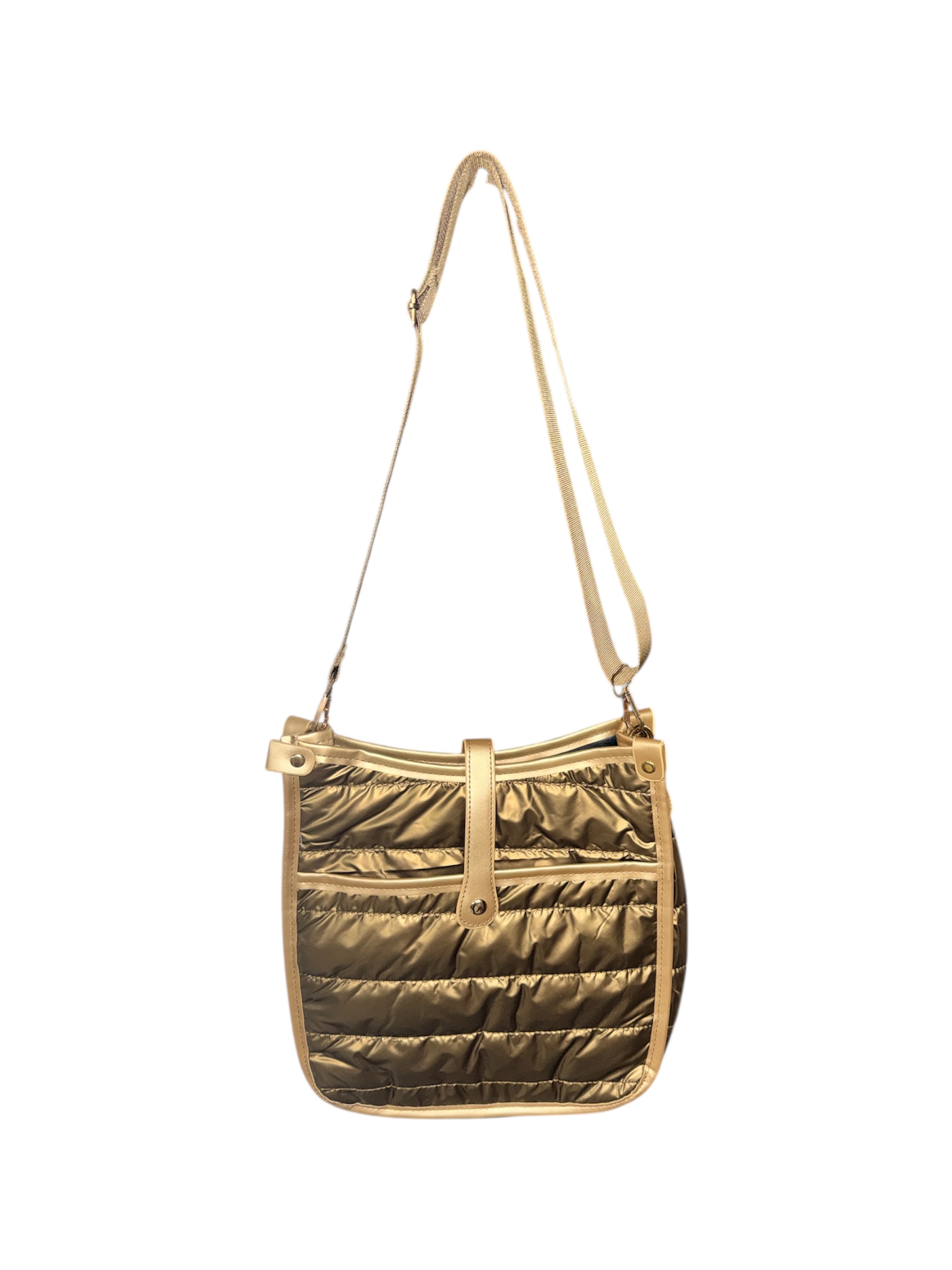 Gold Metallic Puffy Crossbody Purse