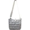 Silver Metallic Puffy Crossbody Purse