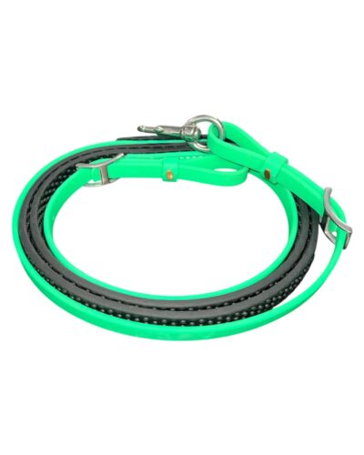 Lime Green Biothane Rein with Rubber Grip