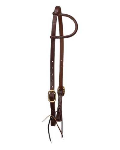 Heavy Oiled Harness Leather Double Buckle 1-Ear Headstall