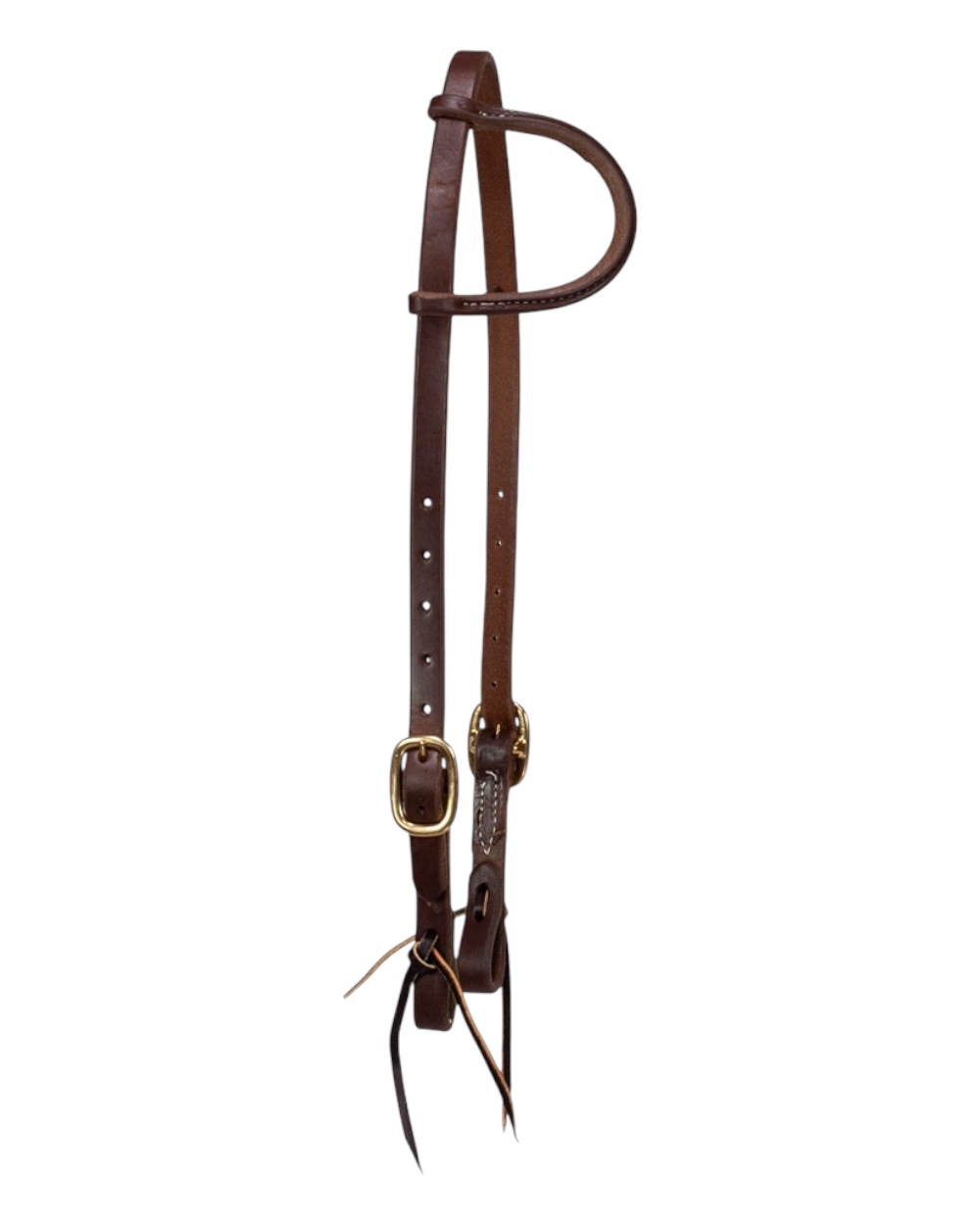 Heavy Oiled Harness Leather Double Buckle 1-Ear Headstall