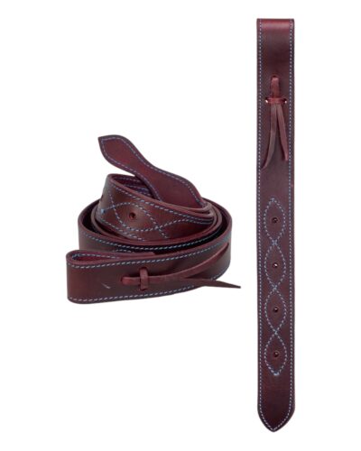 Leather Off Billet & Tie Strap Set w/ Turquoise Stitching