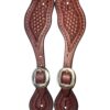 Heavy Oiled Basket Tooled Spur Straps