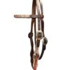 Heavy Oiled Tan Filigree Browband Headstall w/ Fancy Buckles