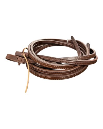 Doubled & Stitched Havana 1/2’’ Leather Split Reins