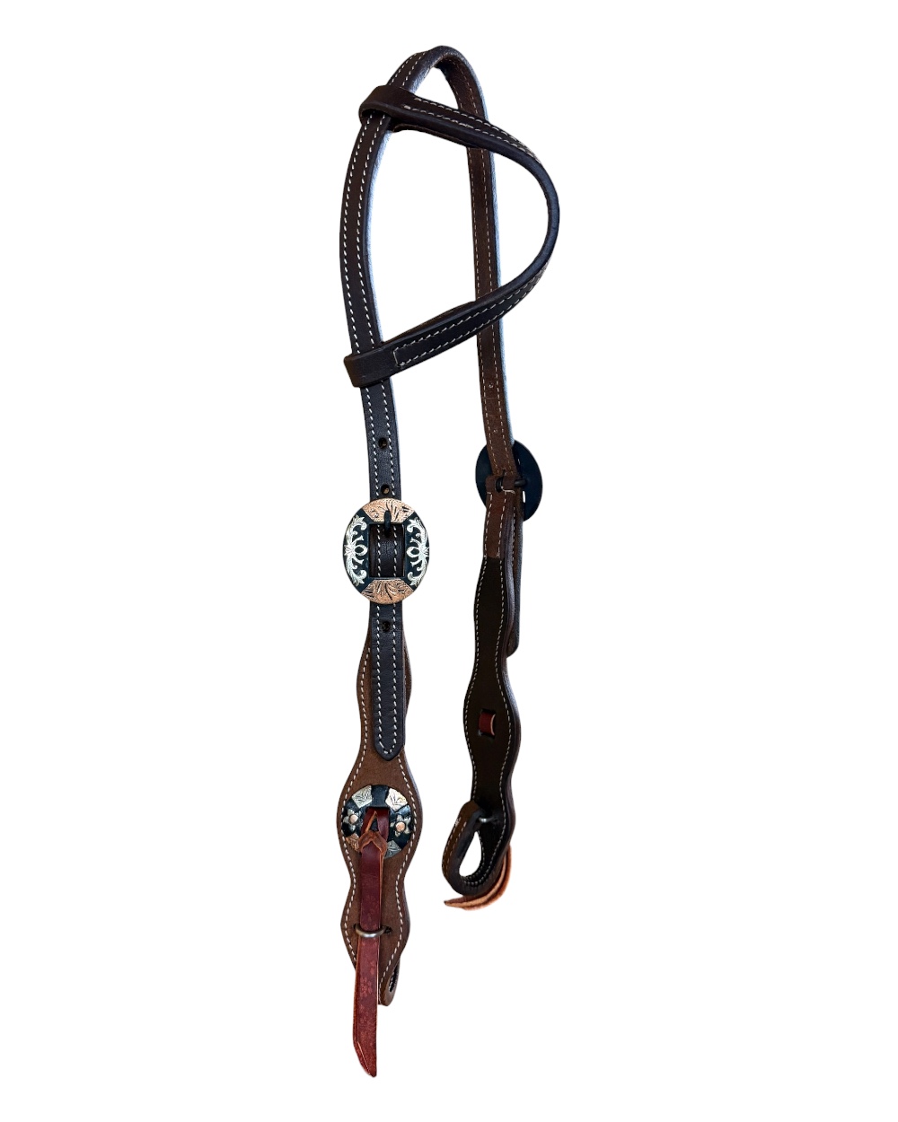 Heavy Oiled 1-Ear Headstall w/ Fancy Buckles