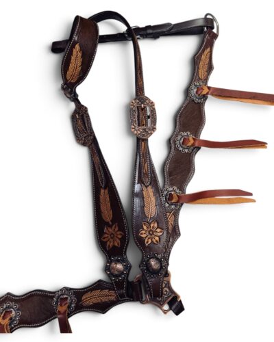 Raven Hide 1-Ear Headstall & Breastcollar Set