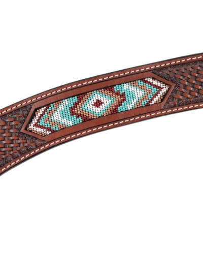 Alternative view of Beaded Inlay Contoured Chestnut Breastcollar