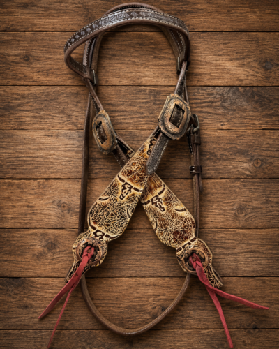 Alternative view of Golden Horn Headstall & Breastcollar Set
