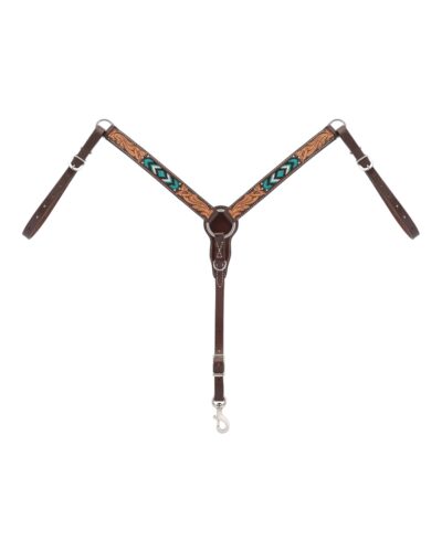 Weaver Turquoise Cross Beaded Pony Size Breastcollar