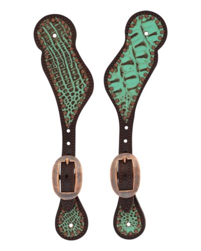 Weaver Turquoise Croc Spur Straps