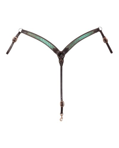 Weaver Turquoise Croc Contoured Breastcollar