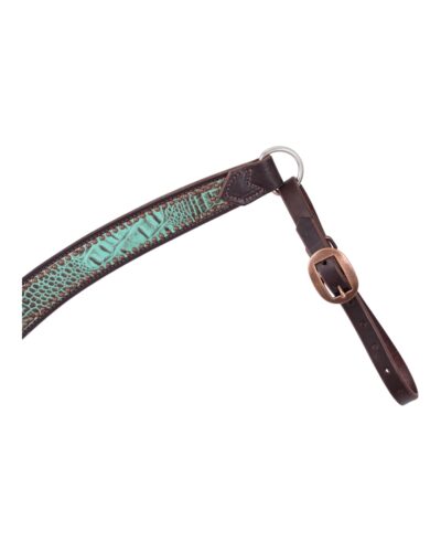Alternative view of Weaver Turquoise Croc Contoured Breastcollar