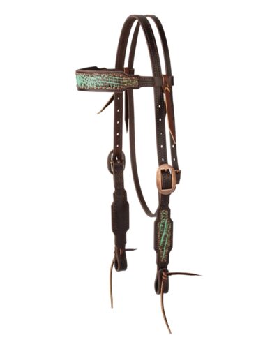 Weaver Turquoise Croc Browband Headstall