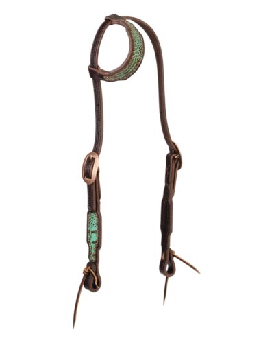 Weaver Turquoise Croc 1-Ear Headstall