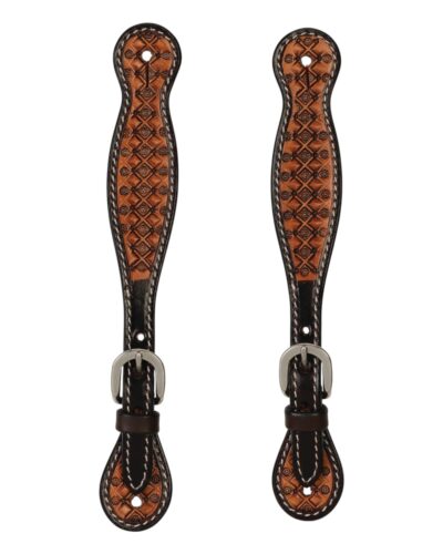 Floret Tooled Ladies Spur Straps