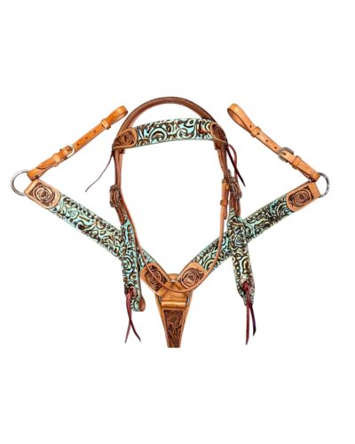 Rustic Rose Browband Headstall & Breastcollar Set