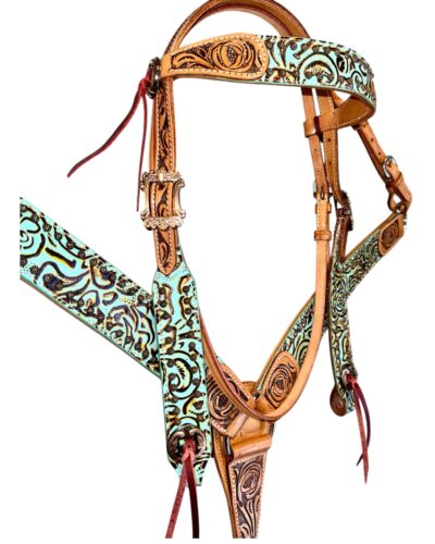 Alternative view of Rustic Rose Browband Headstall & Breastcollar Set