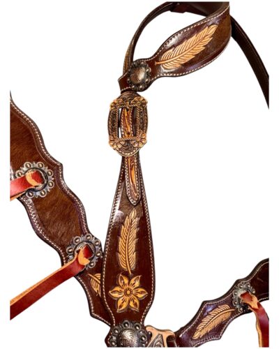 Alternative view of Raven Hide 1-Ear Headstall & Breastcollar Set