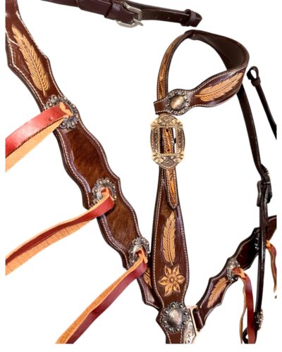Raven Hide 1-Ear Headstall & Breastcollar Set - Image 3
