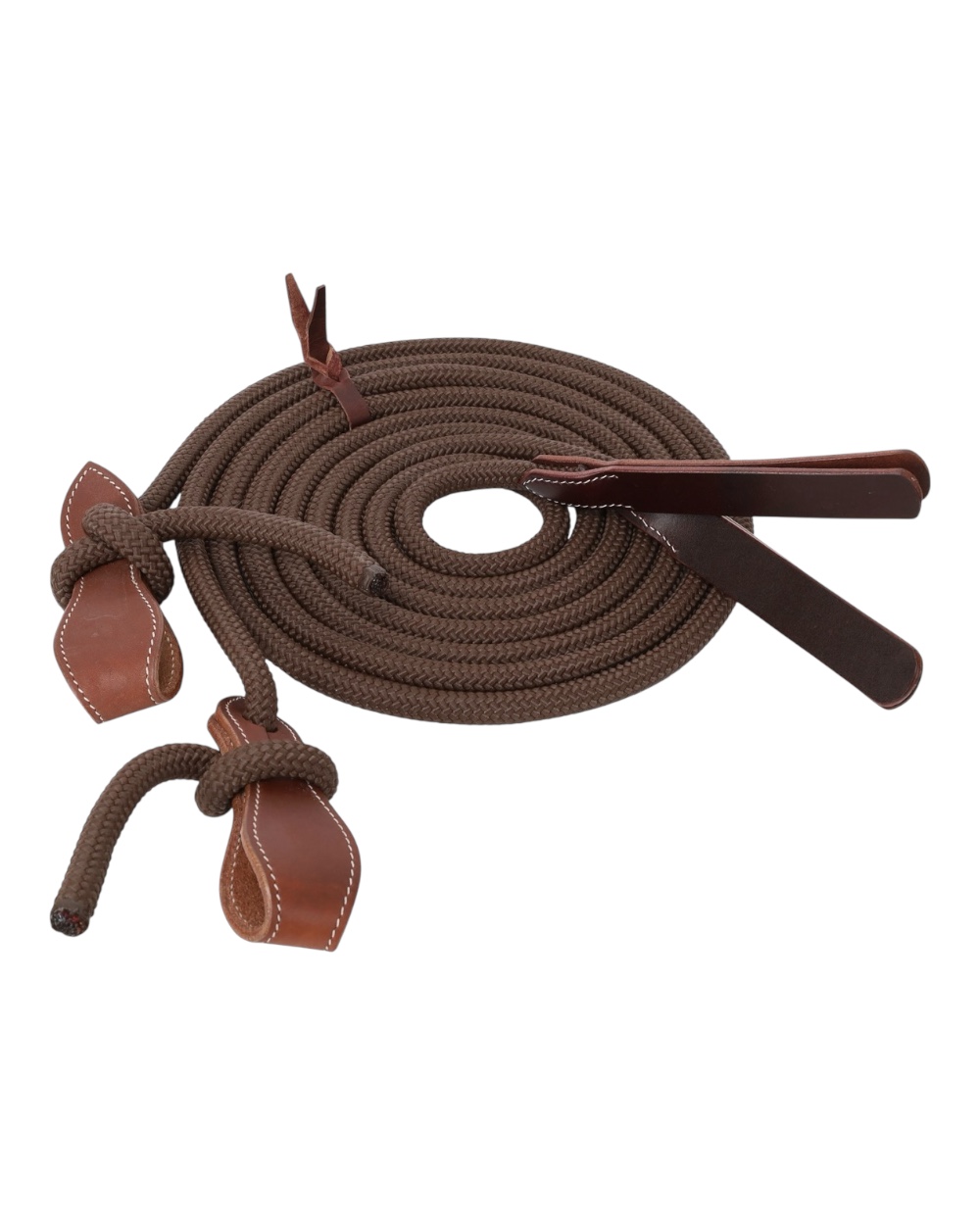 Brown Nylon Split Reins w/ Slobber Straps