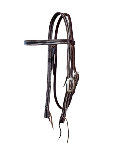 Burgundy Latigo Leather Browband Headstall