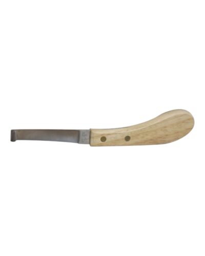Right Handed Hoof Knife with Wooden Handle