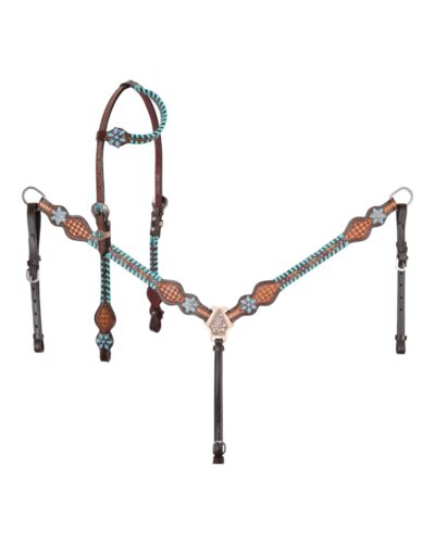 Turquoise Trailblazer 1-Ear Headstall & Breastcollar Set