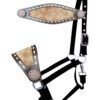 Hair on Cowhide Nylon Bronc Halter w/ Floral Concho Accents