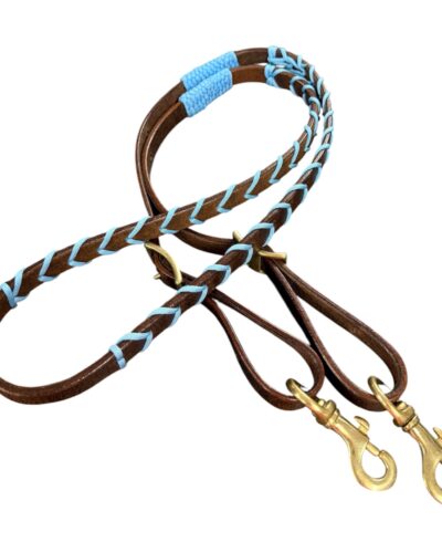 Colored Laced Leather Barrel Reins - Image 3