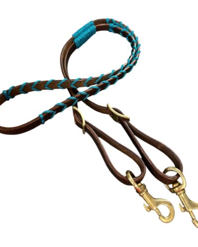 Colored Laced Leather Barrel Reins - Image 4