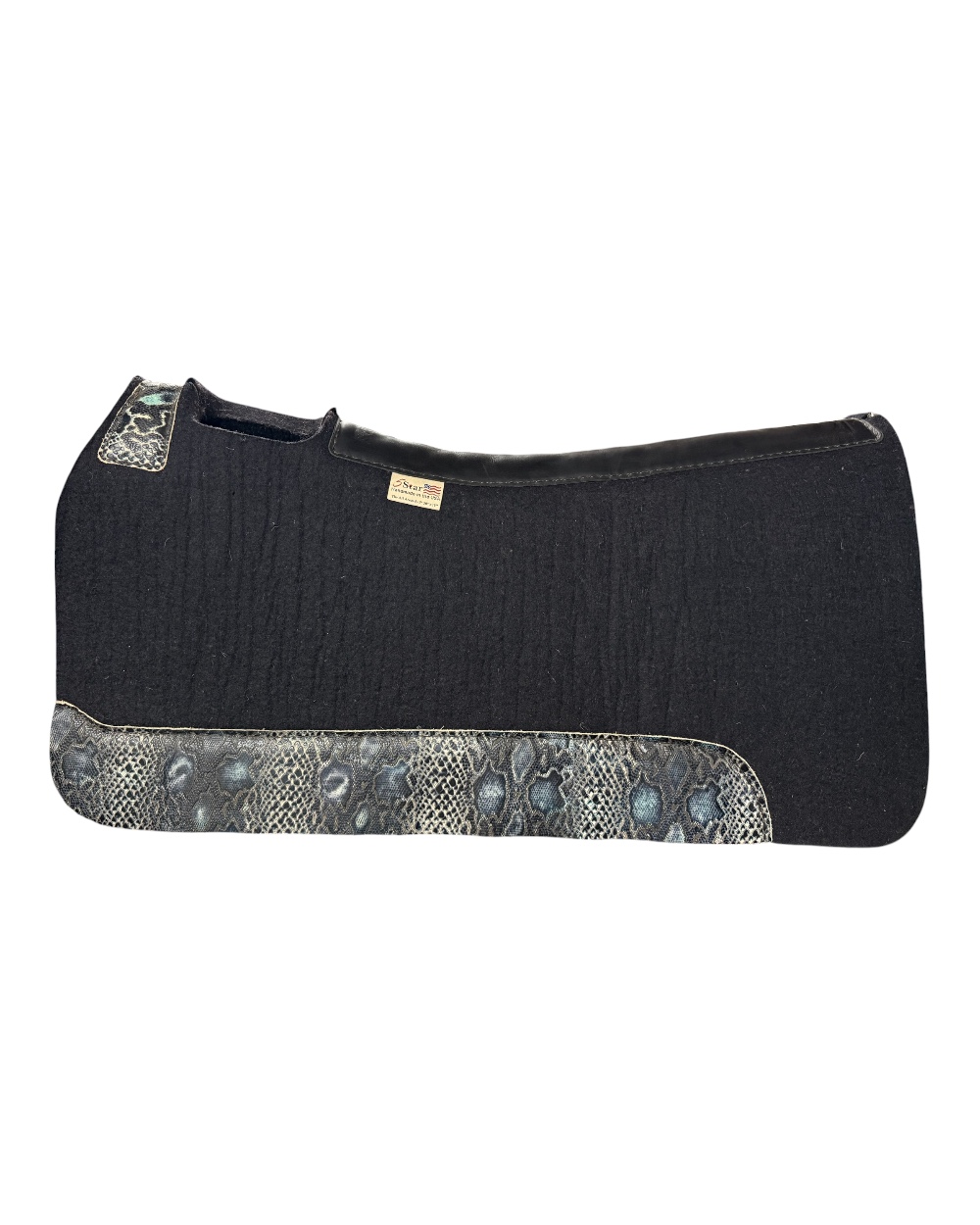 5 Star Black Python Print Saddle Pad